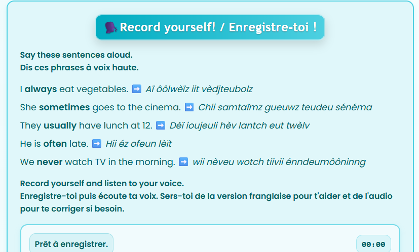 Record Yourself Restart English